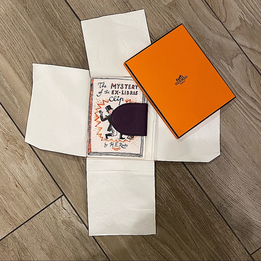 HERMÈS Purple Leather Bookmark